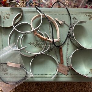 HUGE LOT 12 pieces stamped cuffs and bracelets plus necklaces